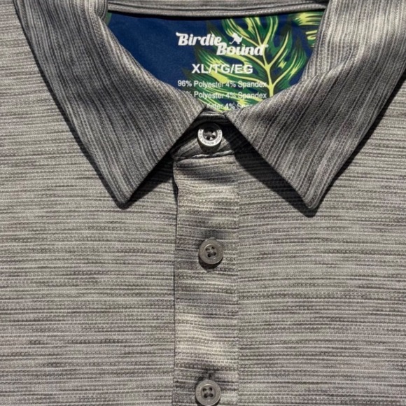 Birdie & Bound Other - Birdie & Bound Mens Gray Heathered Short Sleeve Golf Polo Shirt Size XL